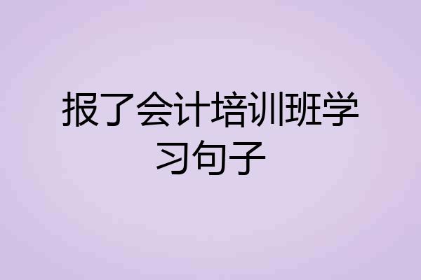 报了会计培训班学习句子