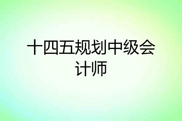 十四五规划中级会计师