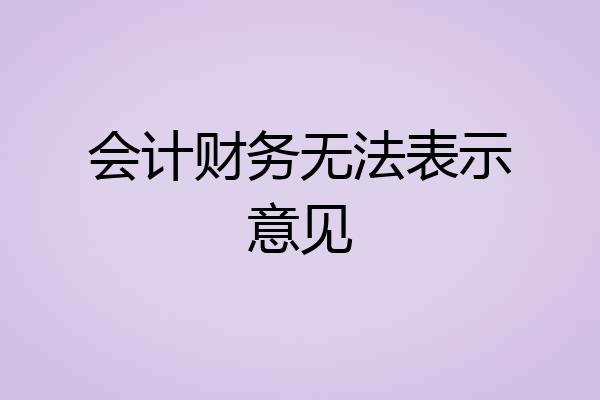 会计财务无法表示意见