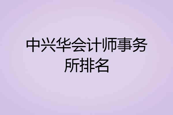 中兴华会计师事务所排名