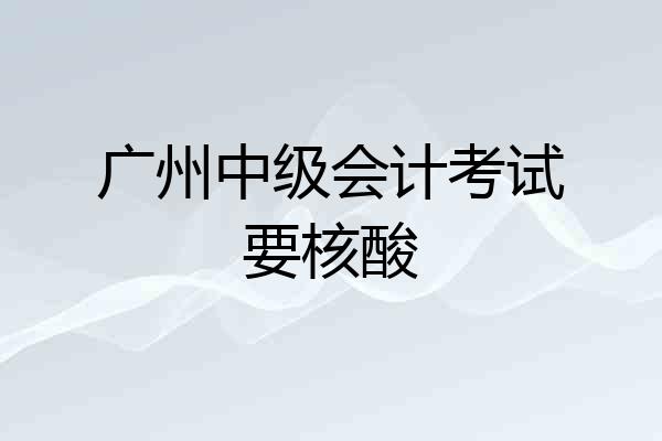 广州中级会计考试要核酸
