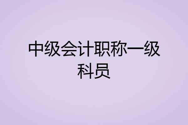 中级会计职称一级科员