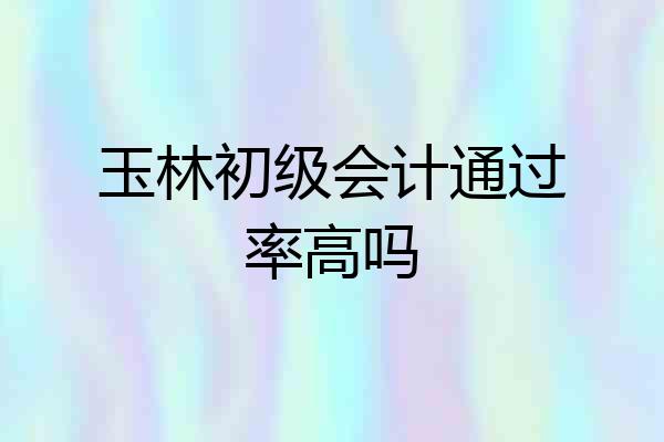 玉林初级会计通过率高吗