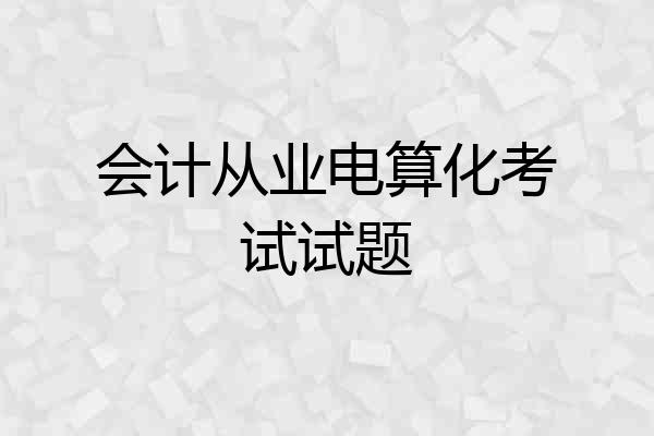 会计从业电算化考试试题
