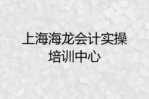 上海海龙会计实操培训中心