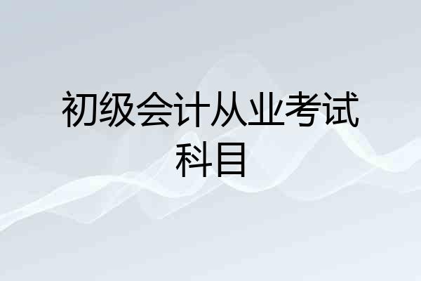 初级会计从业考试科目