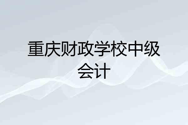 重庆财政学校中级会计