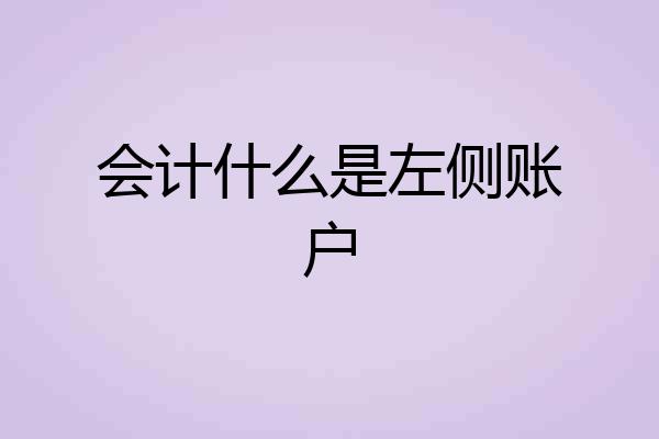 会计什么是左侧账户