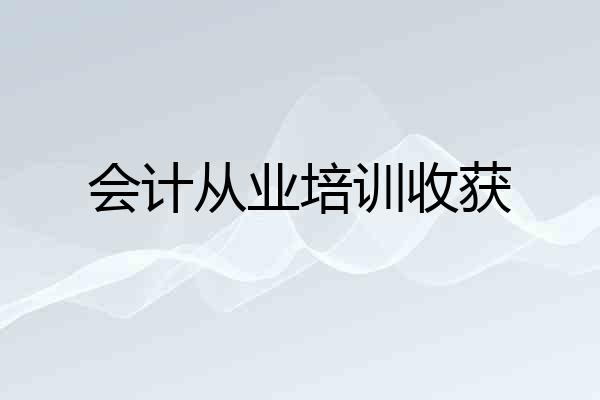 会计从业培训收获