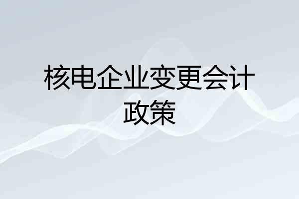 核电企业变更会计政策