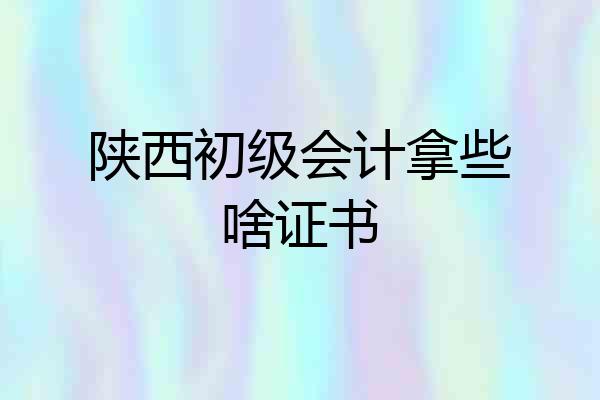 陕西初级会计拿些啥证书