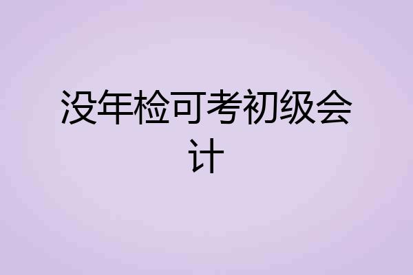 没年检可考初级会计