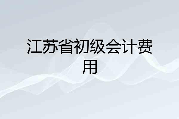 江苏省初级会计费用