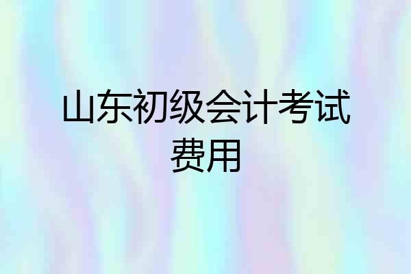 山东初级会计考试费用