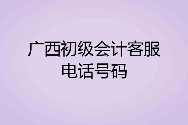广西初级会计客服电话号码