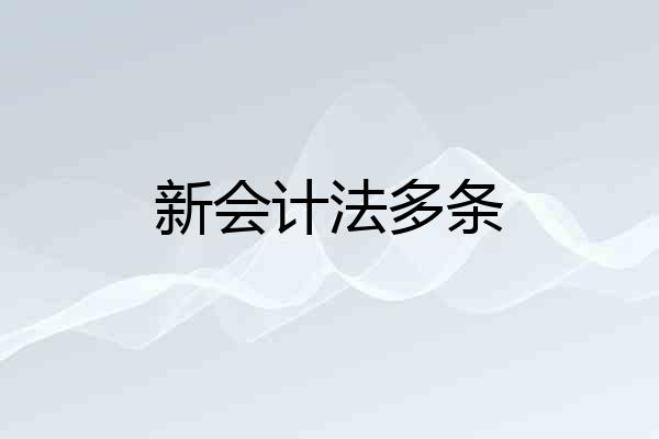 新会计法多条