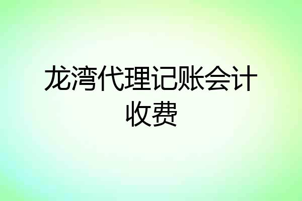 龙湾代理记账会计收费