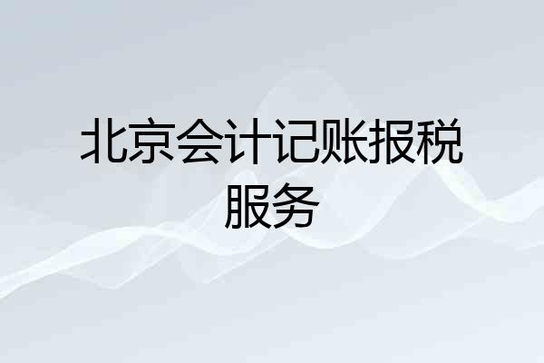 北京会计记账报税服务