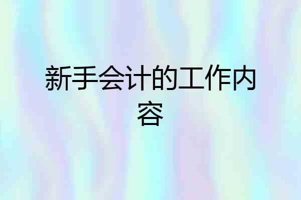 新手会计的工作内容