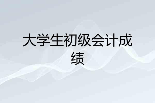 大学生初级会计成绩