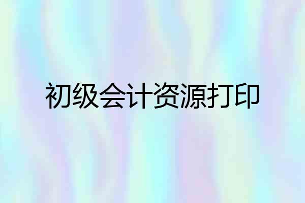 初级会计资源打印
