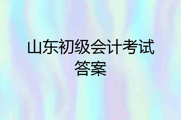 山东初级会计考试答案