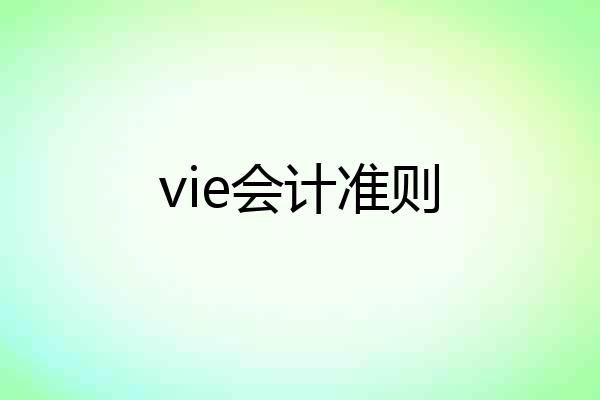 vie会计准则