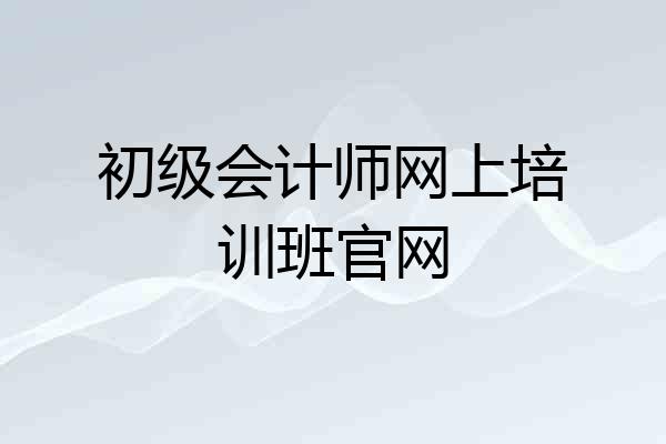 初级会计师网上培训班官网