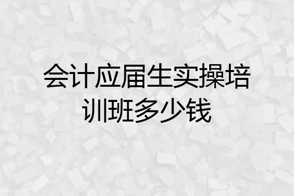 会计应届生实操培训班多少钱