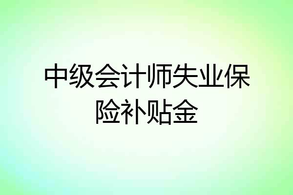 中级会计师失业保险补贴金