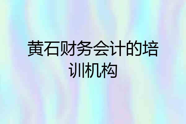 黄石财务会计的培训机构