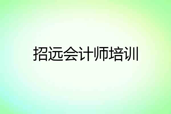 招远会计师培训