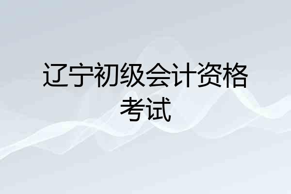 辽宁初级会计资格考试