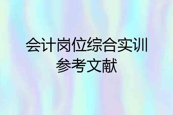 会计岗位综合实训参考文献