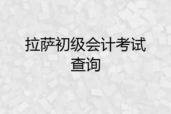 拉萨初级会计考试查询