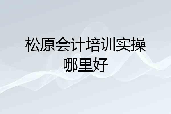 松原会计培训实操哪里好