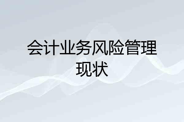 会计业务风险管理现状
