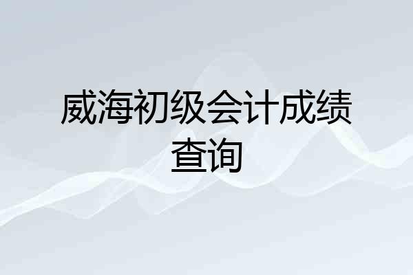 威海初级会计成绩查询