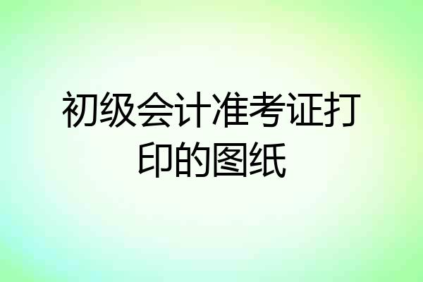 初级会计准考证打印的图纸