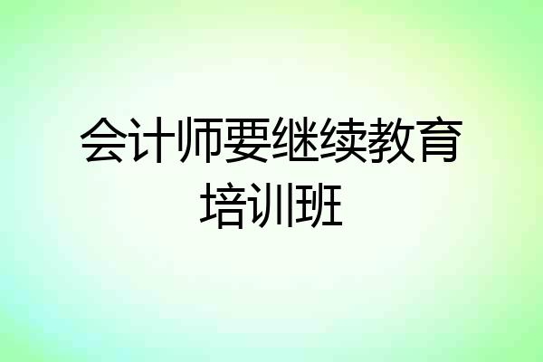 会计师要继续教育培训班