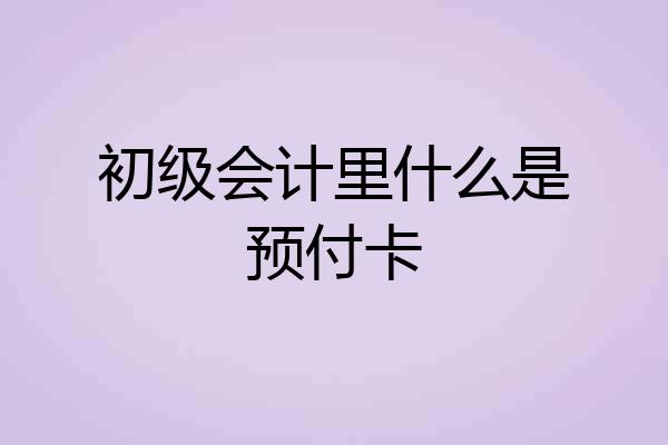 初级会计里什么是预付卡