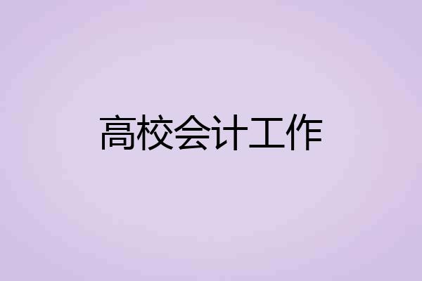 高校会计工作