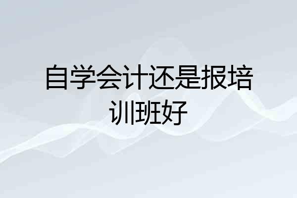 自学会计还是报培训班好