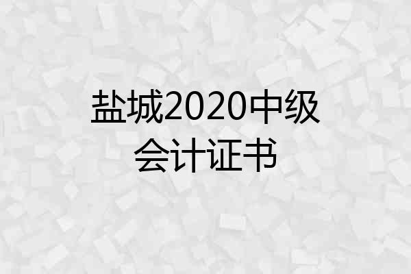 盐城2020中级会计证书