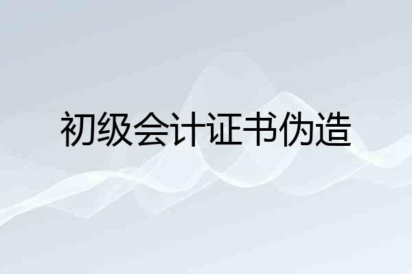 初级会计证书伪造