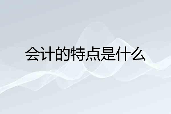 会计的特点是什么