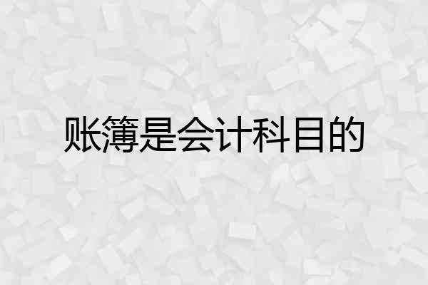 账簿是会计科目的