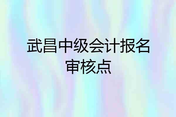 武昌中级会计报名审核点