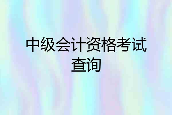 中级会计资格考试查询