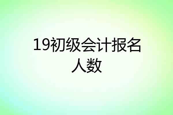 19初级会计报名人数
